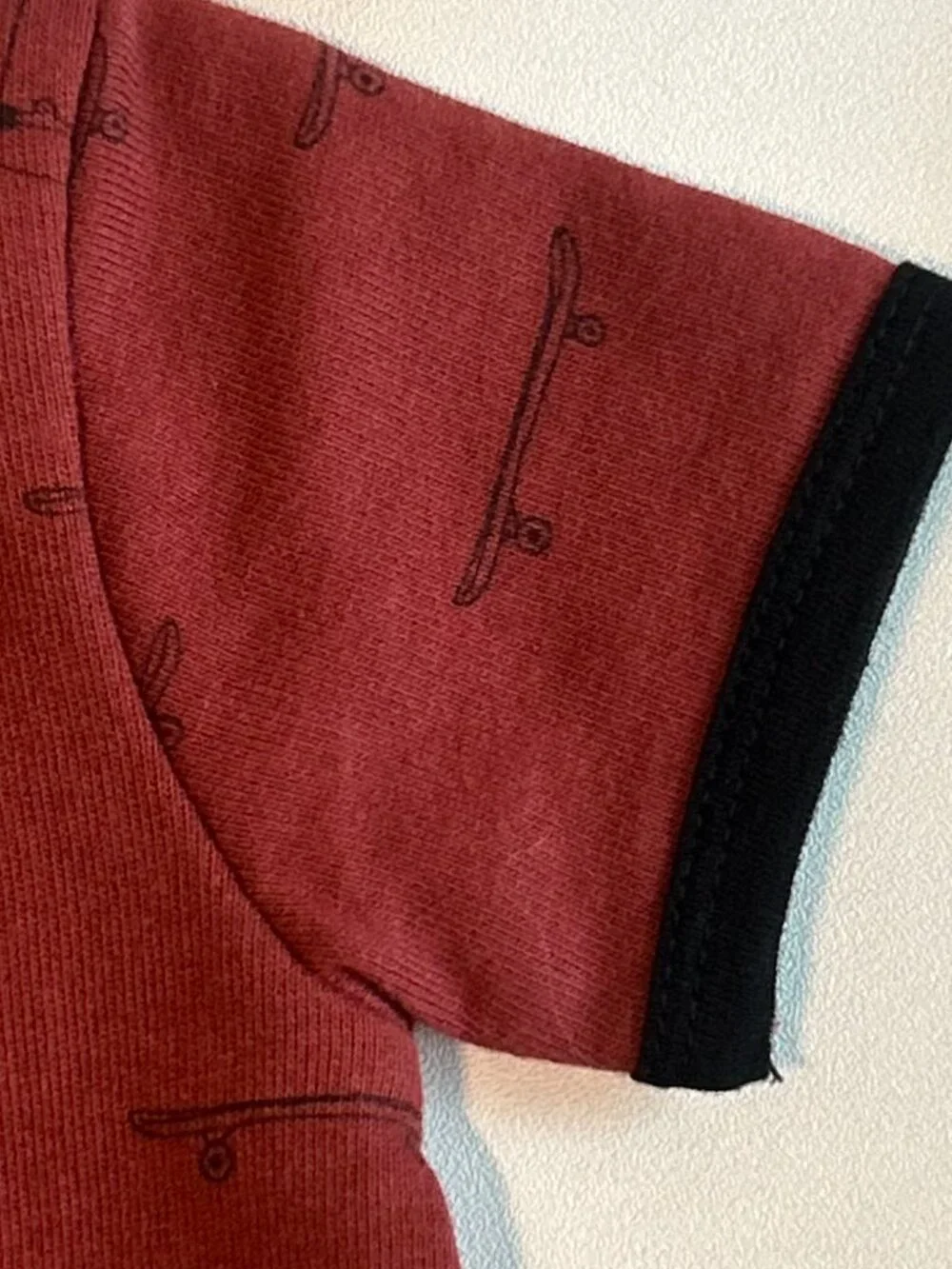 NWT Kate Quinn Little Liam Skateboard Jumpsuit 3-6M Brick Red Sweatshirt